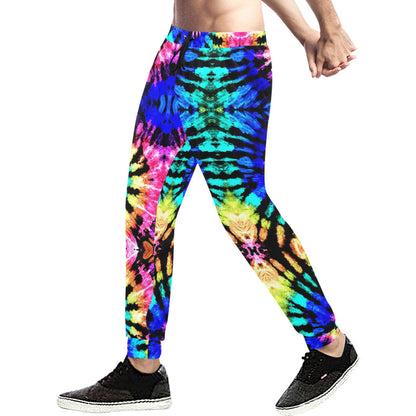 Tie Dye Rainbow Design Print Men's Sweatpants