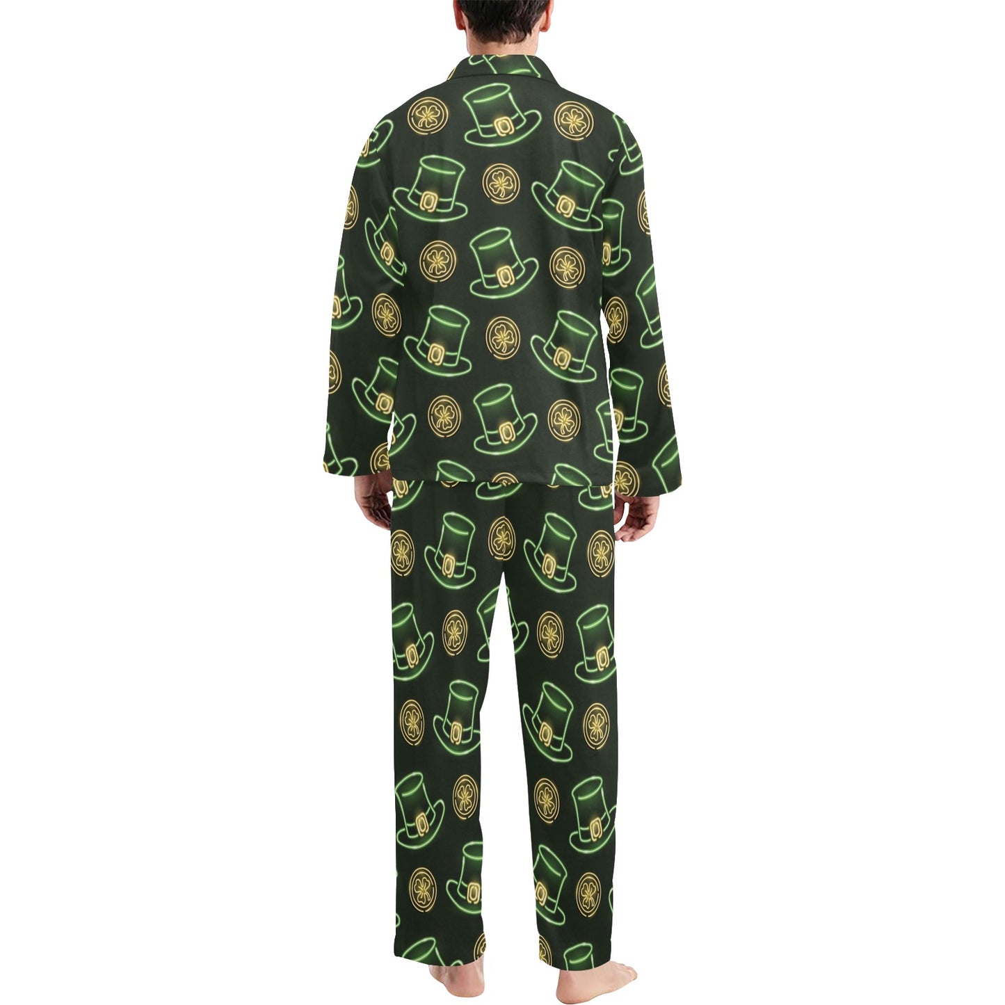 St Patricks Day Print Design LKS308 Men's Long Pajama Set