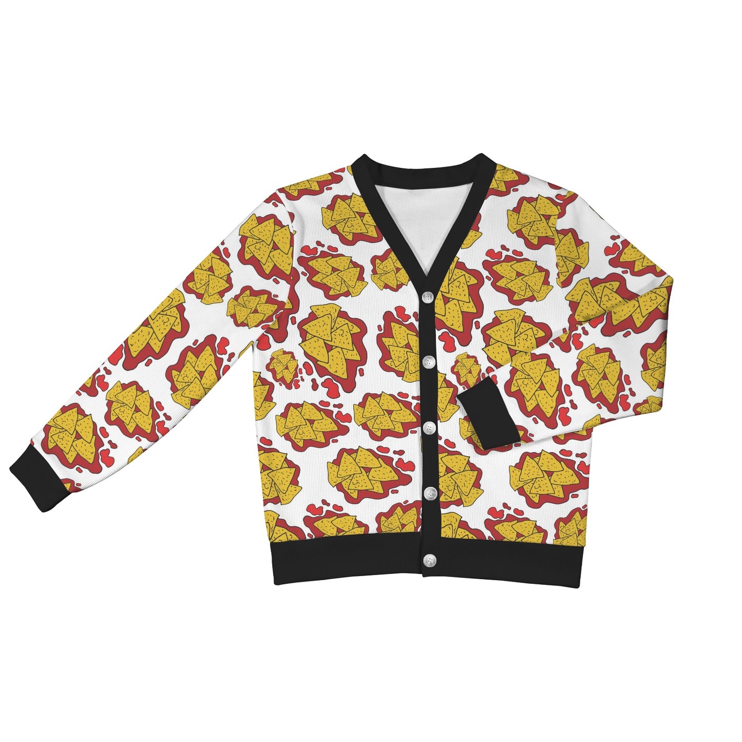 Nachos Pattern Print Design A03 Women's Cardigan