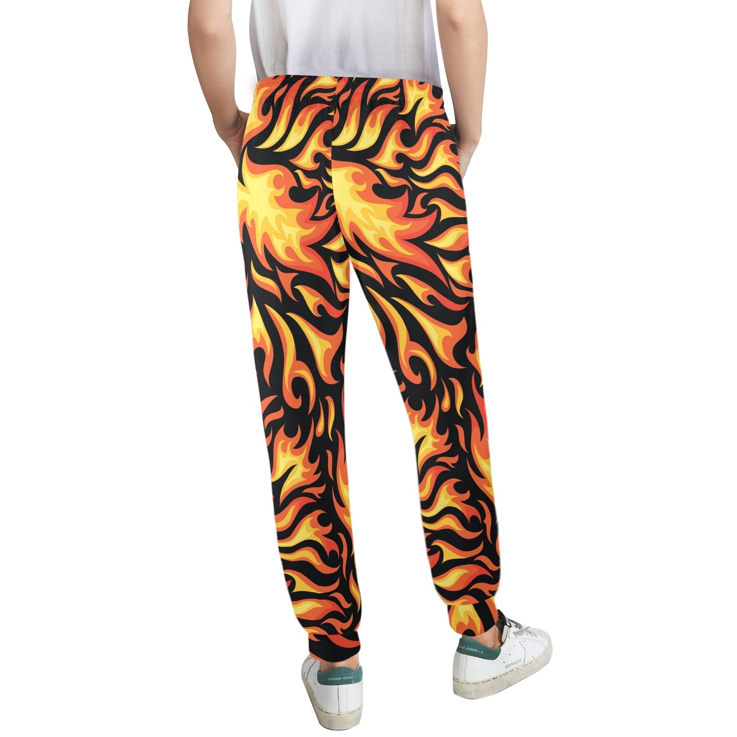 Flame Fire Design Pattern Women's Casual Track Pants