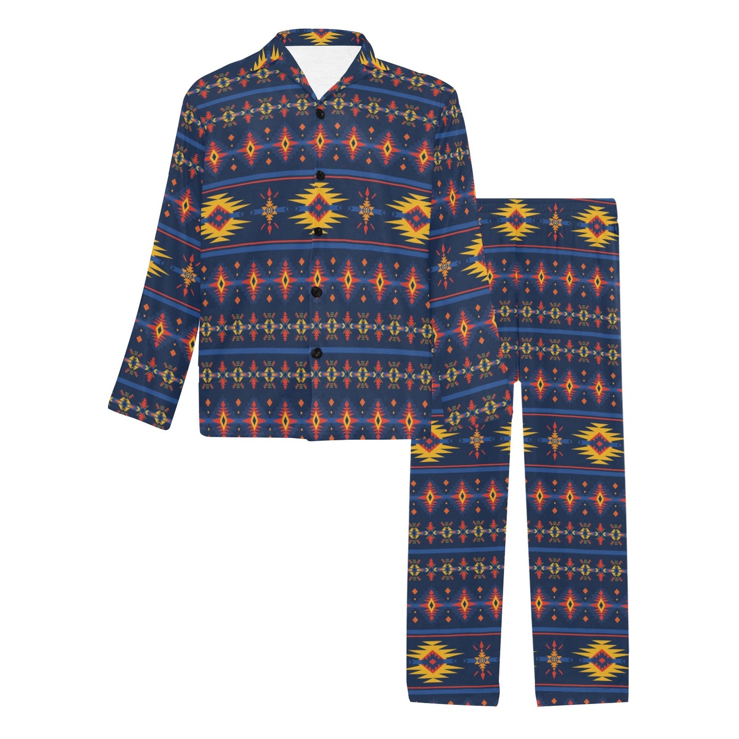 Southwest Pattern Print Design LKS306 Men's Long Pajama Set