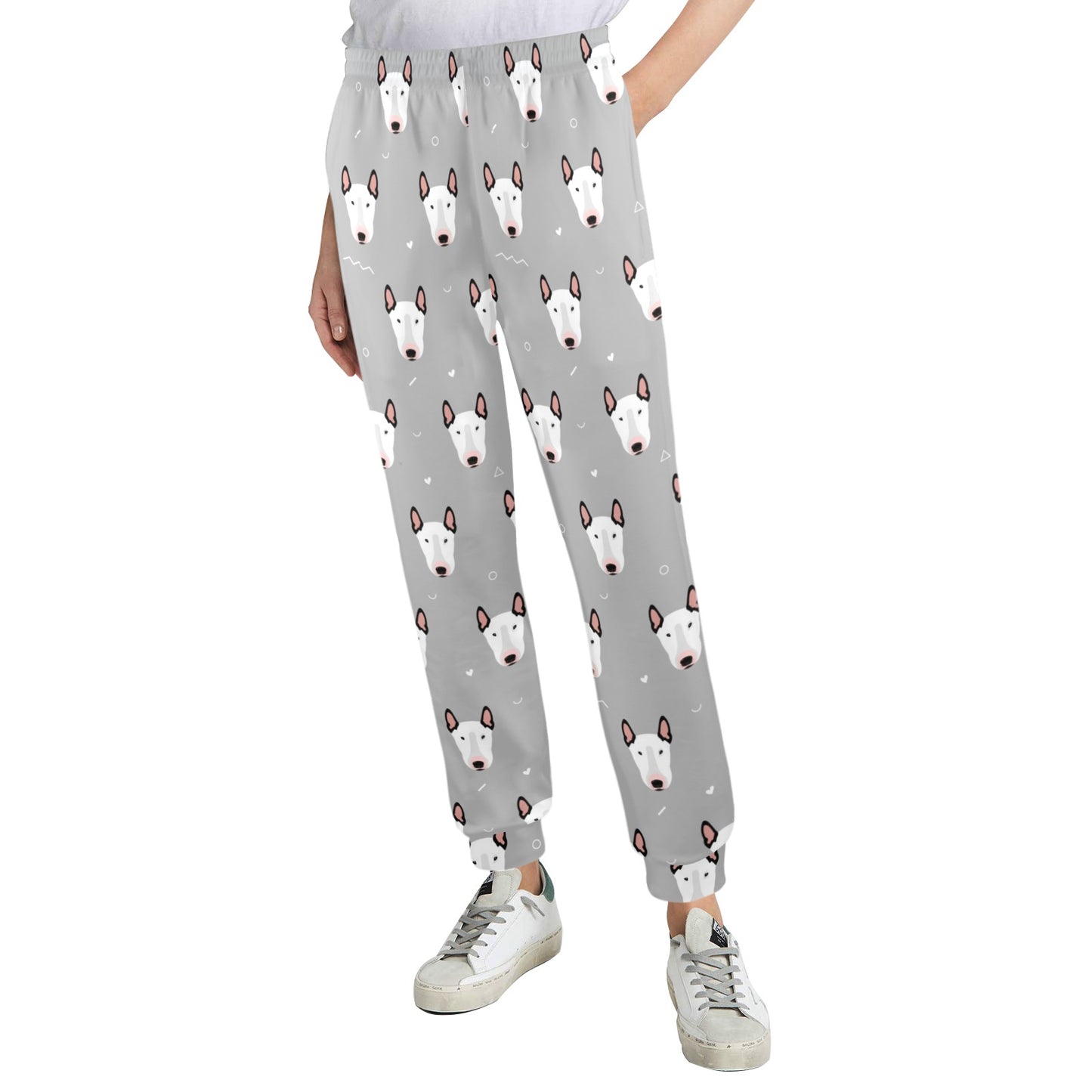 Bull Terrier Head Print Pattern Women's Casual Track Pants