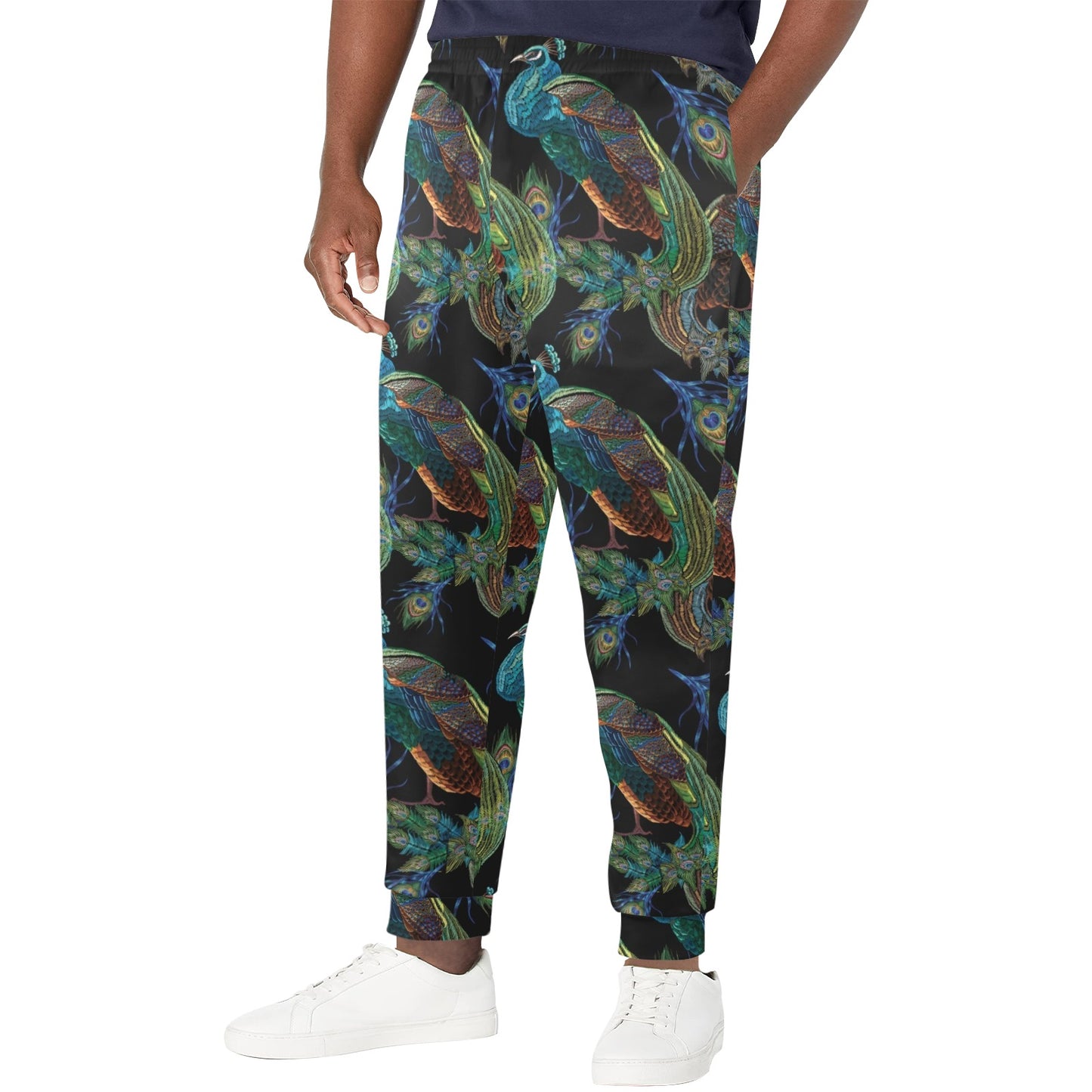 Peacock Pattern Print Design A04 Men's Casual Track Pants