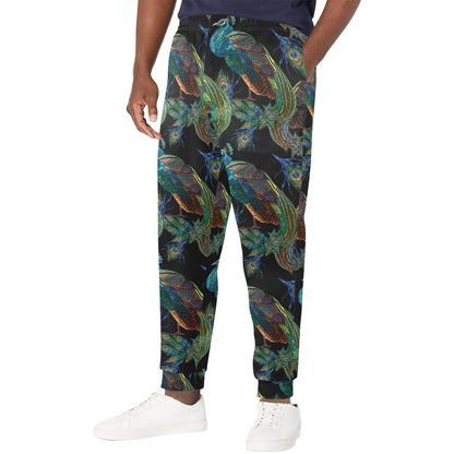Peacock Pattern Print Design A04 Men's Casual Track Pants