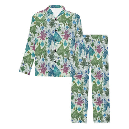 Angelfish Tribal Pattern Print Design 01 Men's Long Pajama Set