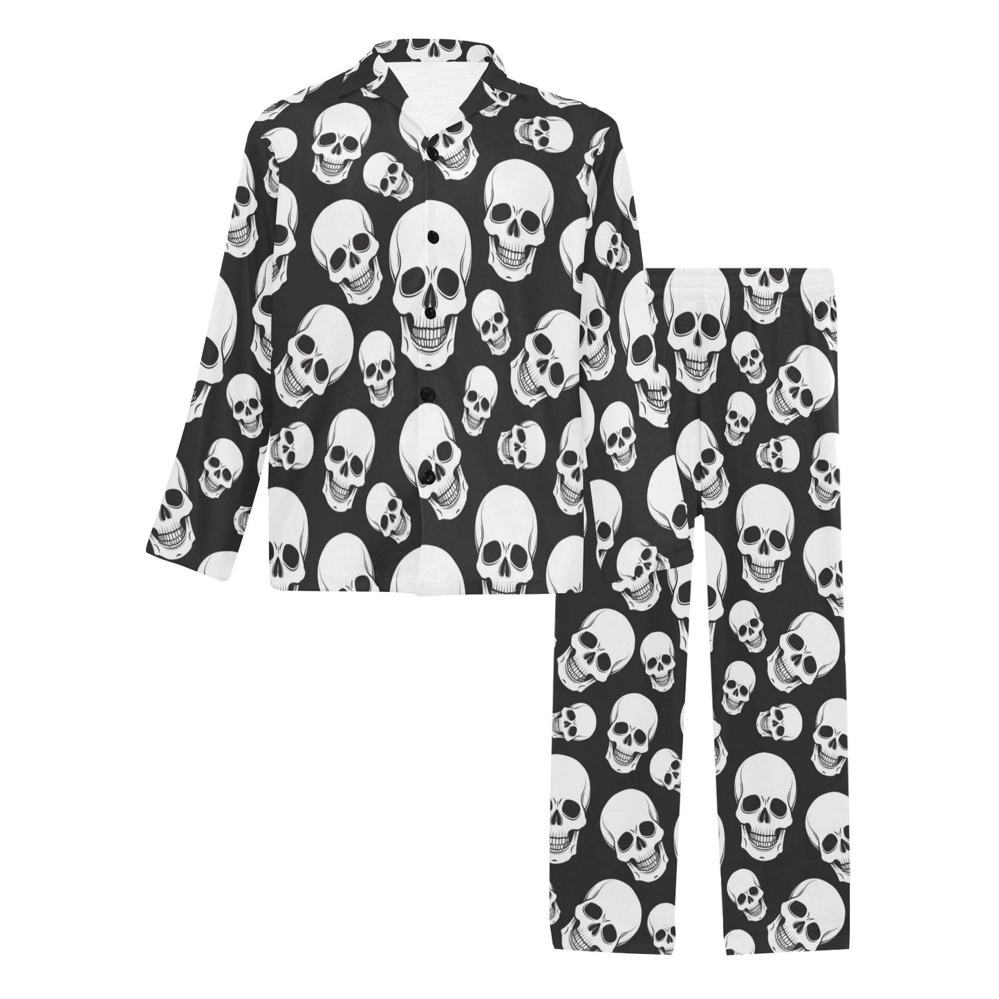 Skull Print Design LKS301 Men's Long Pajama Set