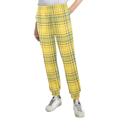 Tartan Yellow Print Design LKS301 Women's Casual Track Pants