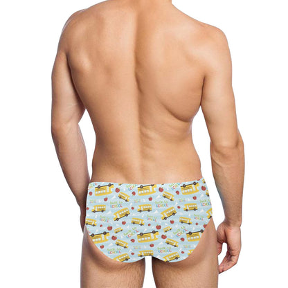 School Bus Back To School Print Design LKS303 Men's Swimming Briefs