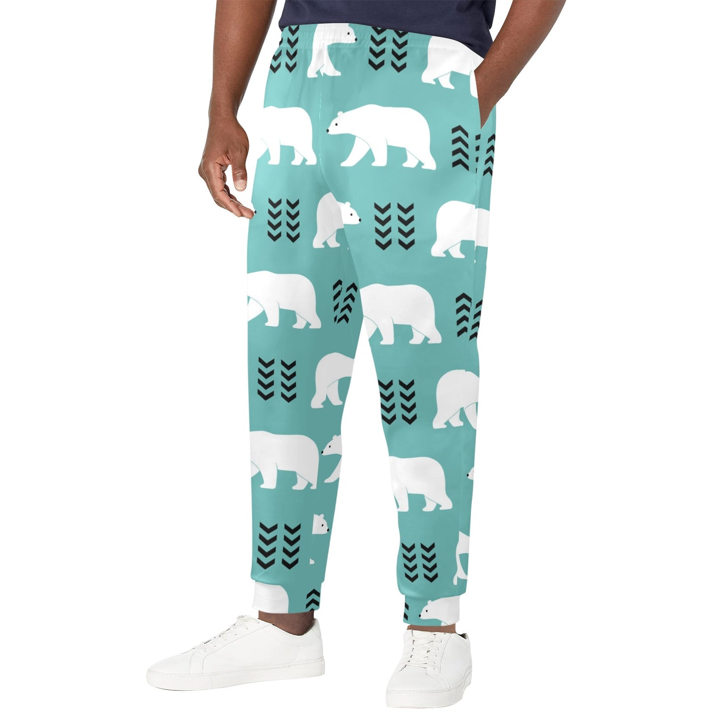 Polar Bear Pattern Print Design A05 Men's Casual Track Pants