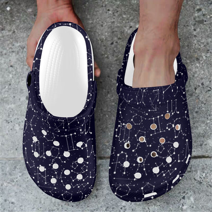 Zodiac Pattern Design Print Unisex Clogs Shoes