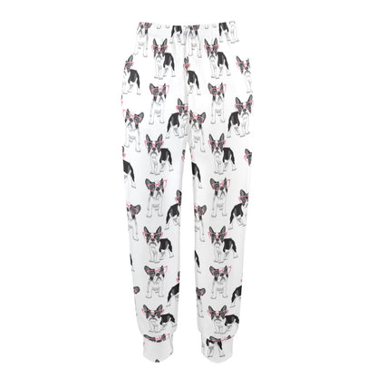 Boston Terrier Pattern Print Design 03 Women's Casual Track Pants