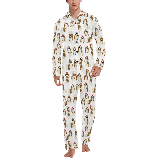Shih Tzu Print Design LKS302 Men's Long Pajama Set