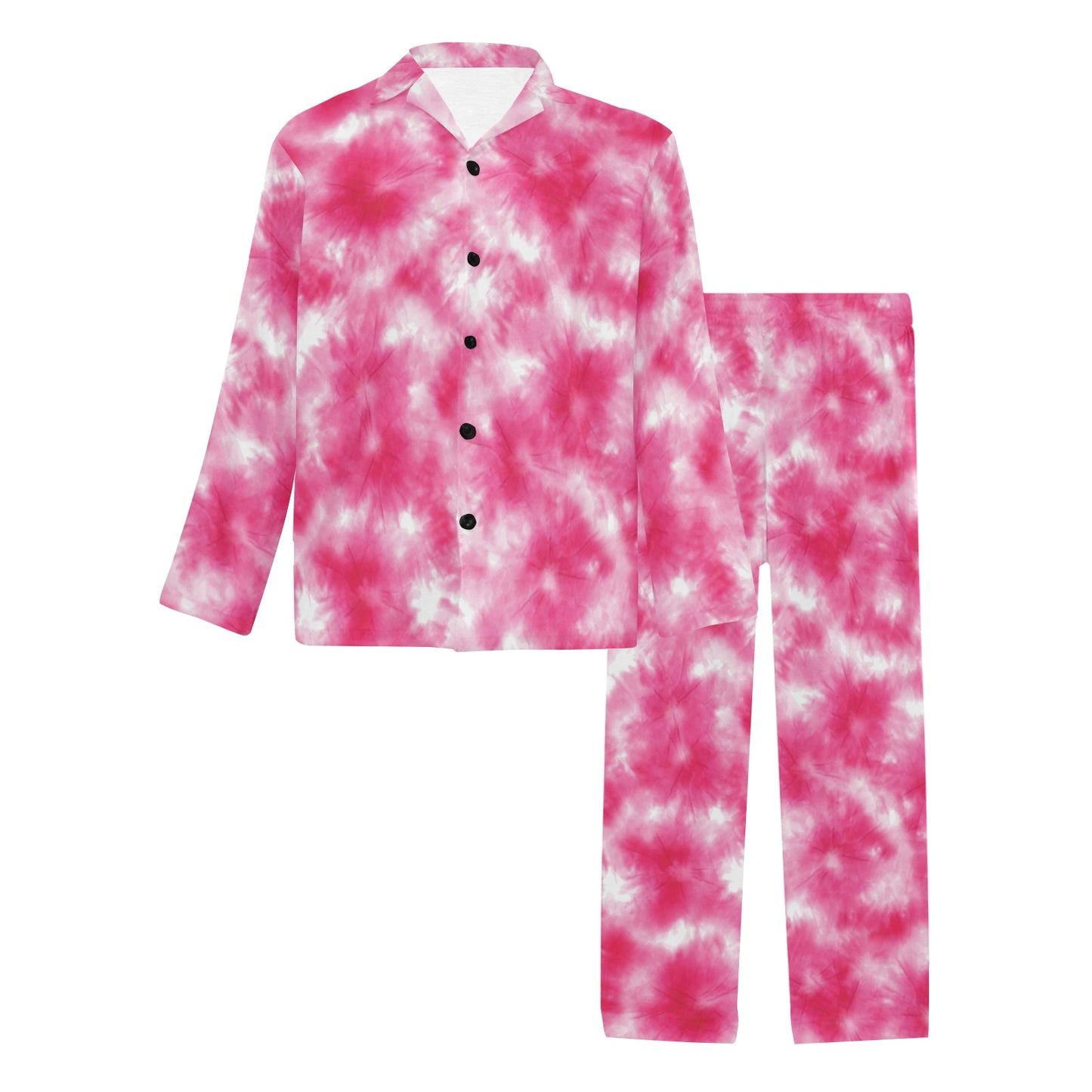 Tie Dye Pink Print Design LKS304 Men's Long Pajama Set