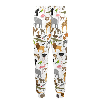Zoo Animal Design Print Pattern JJ0412 Men's Casual Track Pants