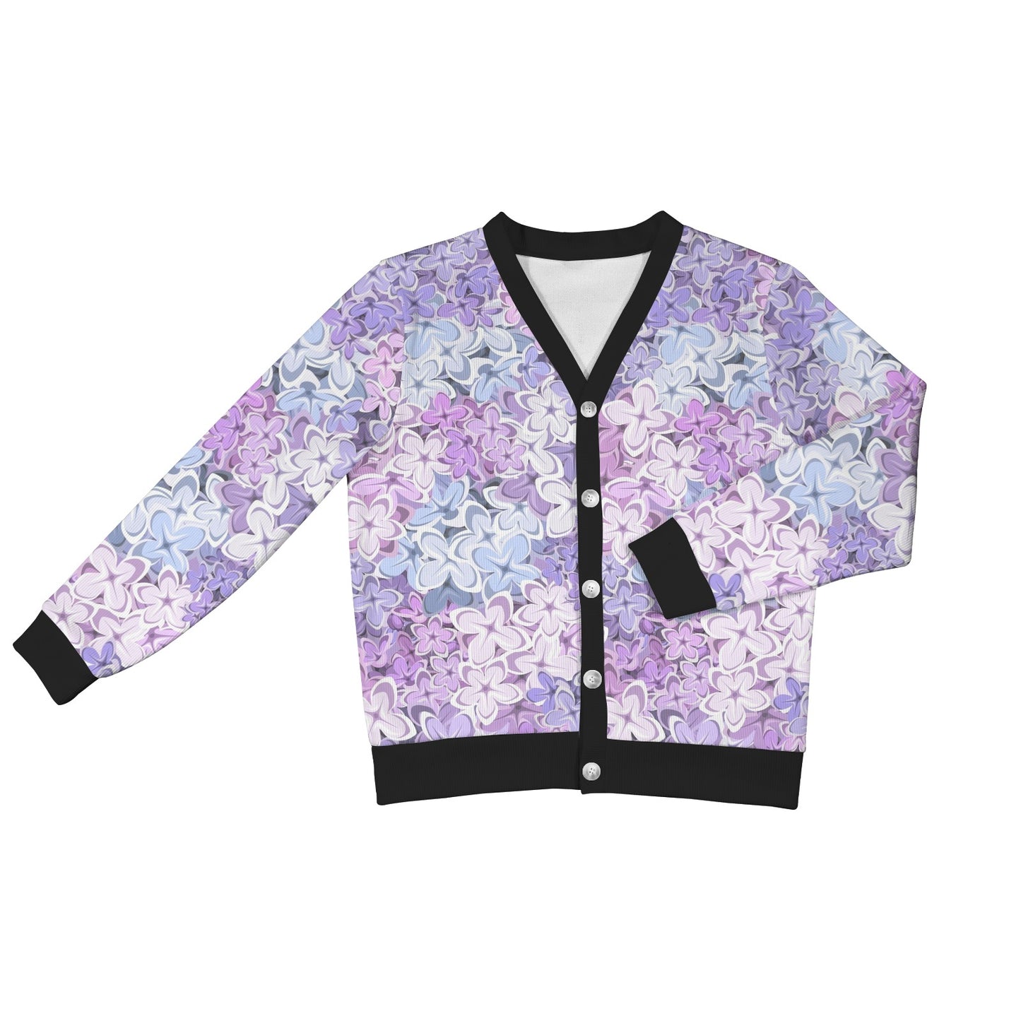 Lilac Pattern Print Design LI01 Women's Cardigan