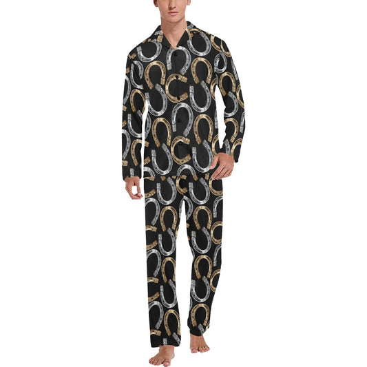 Horseshoe Print Design LKS305 Men's Long Pajama Set