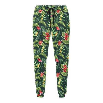 Tropical Folower Red Heliconia Print Men's Sweatpants