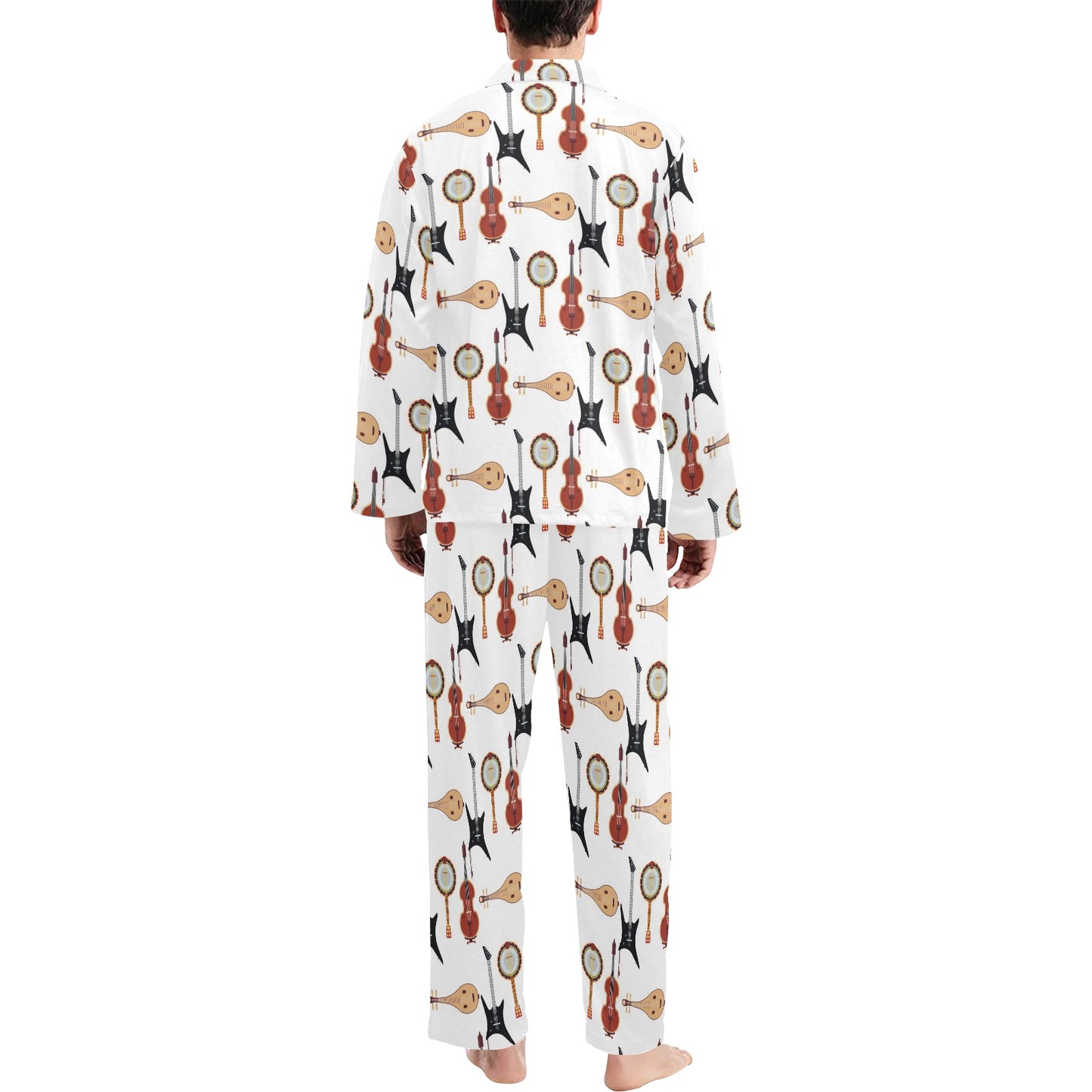 Banjo Print Design LKS403 Men's Long Pajama Set