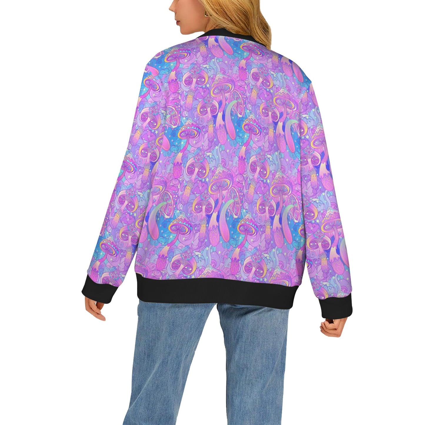 Psychedelic Trippy Mushroom Print Women's Cardigan