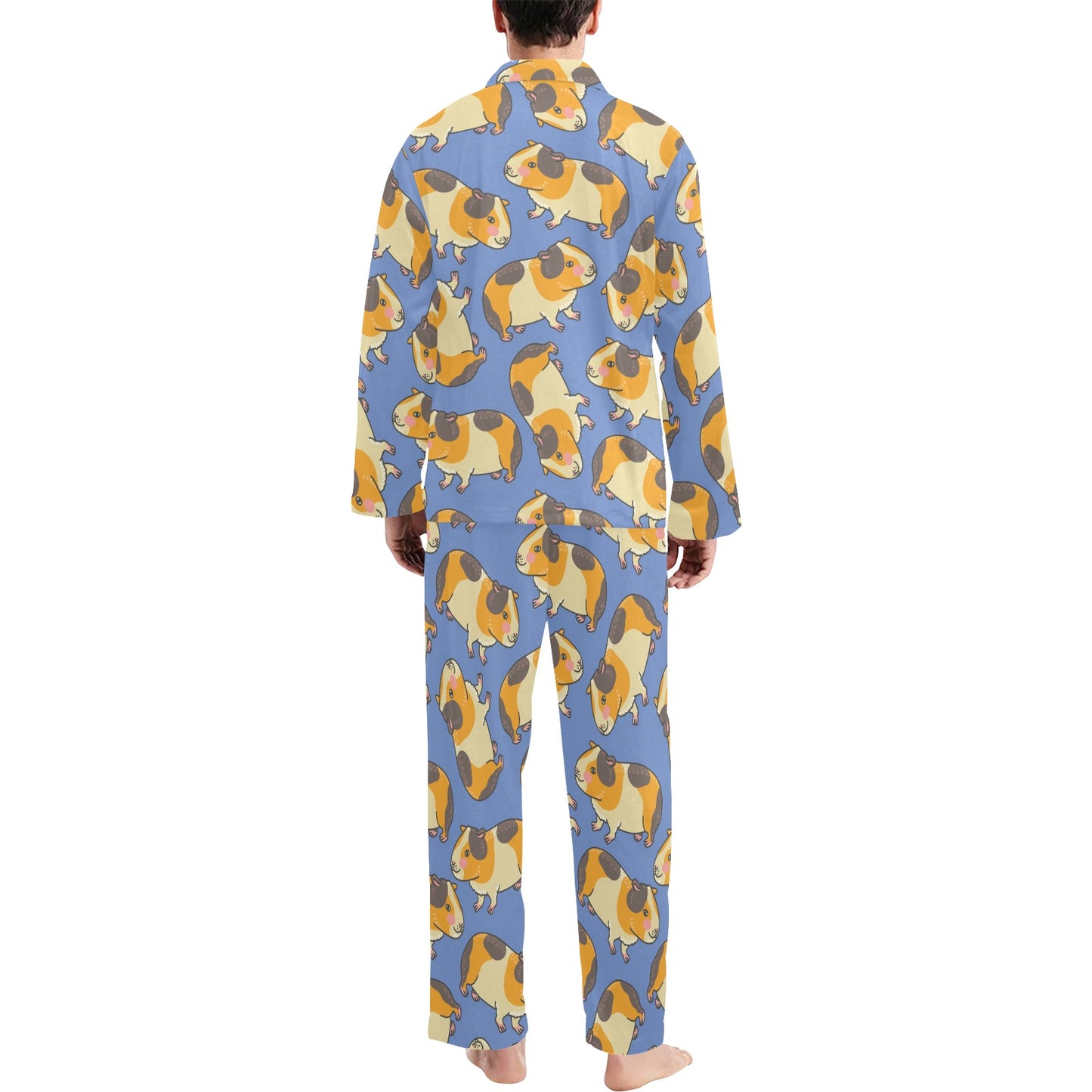 Guinea Pig Pattern Print Design 01 Men's Long Pajama Set