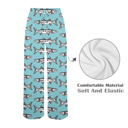 Barracuda Pattern Print Design 03 Women's Wide Leg Lounge Pants