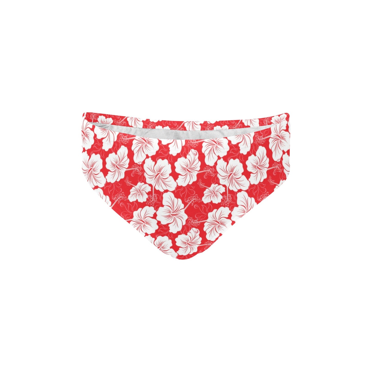 Flower Hawaiian Hibiscus Red Background Print Men's Swimming Briefs