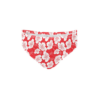 Flower Hawaiian Hibiscus Red Background Print Men's Swimming Briefs