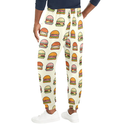 hamburger Design Print Pattern JJ0318 Men's Casual Track Pants