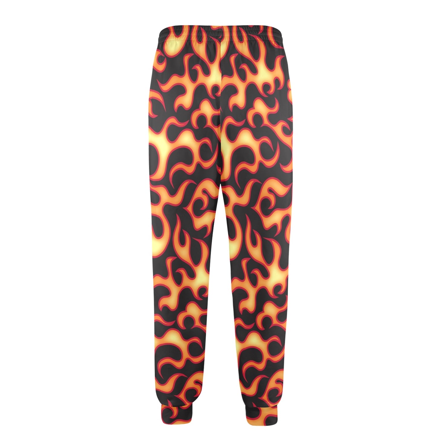 Flame Fire Themed Print Men's Casual Track Pants