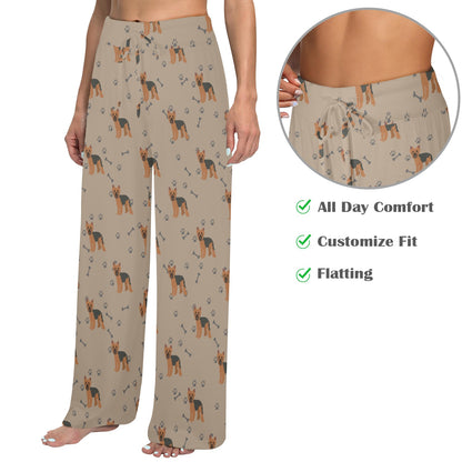 Yorkshire Terriers Print Design LKS305 Women's Wide Leg Lounge Pants