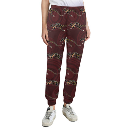 Kangaroos Pattern Print Design 05 Women's Casual Track Pants