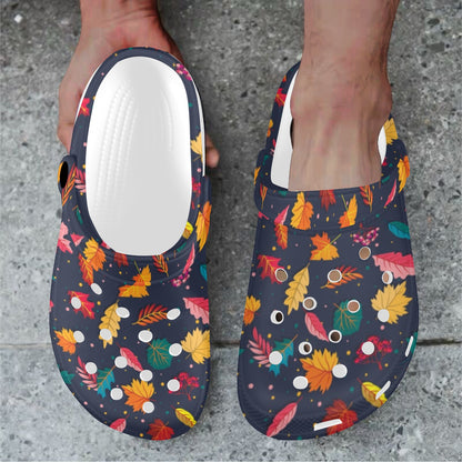 Elm Leave Colorful Print Pattern Unisex Clogs Shoes