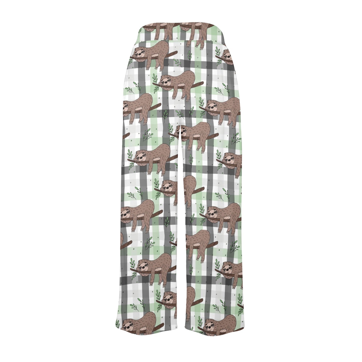 Sloth Print Design LKS301 Women's Wide Leg Lounge Pants