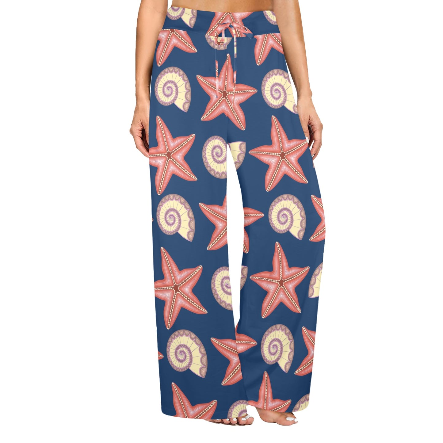 Starfish Pattern Print Design 03 Women's Wide Leg Lounge Pants