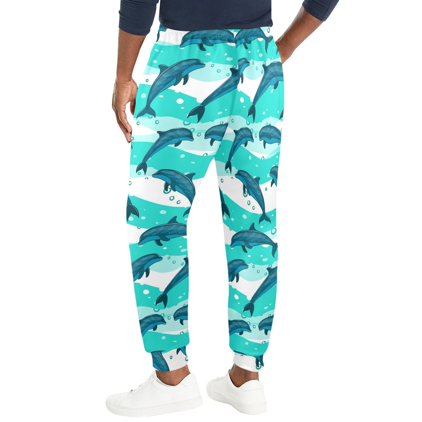 Dolphin Design Print Pattern Men's Casual Track Pants