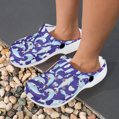 Dolphin Smile Print Pattern Unisex Clogs Shoes