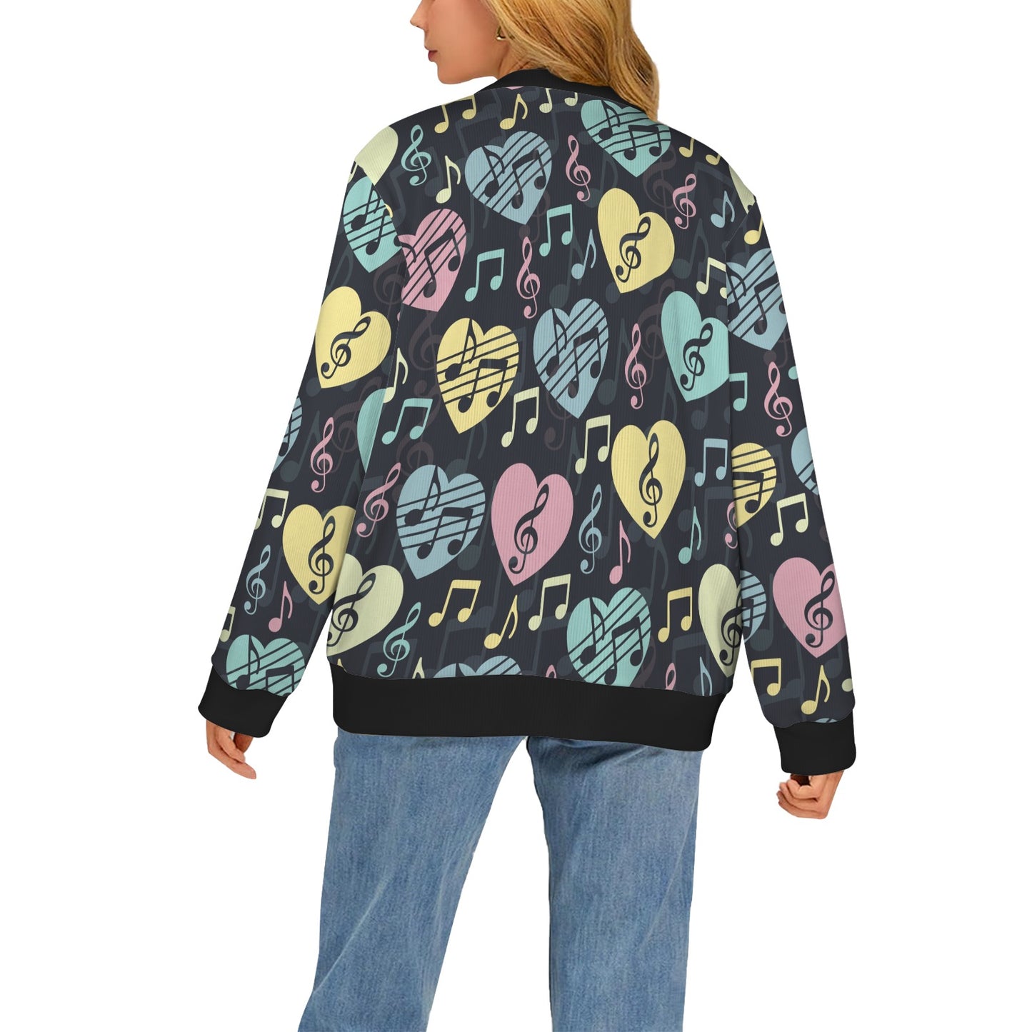 Music note Pattern Print Design A03 Women's Cardigan