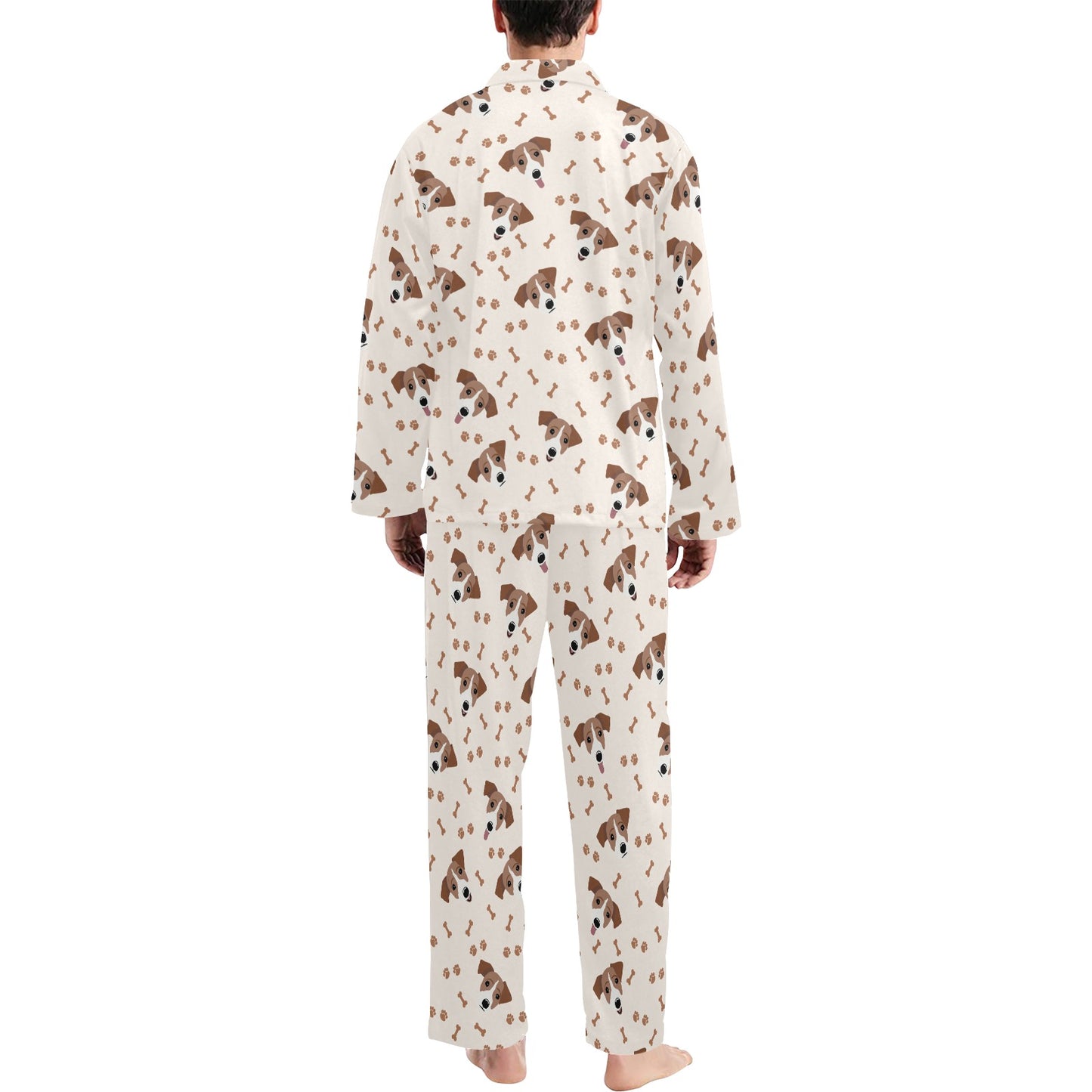 Russell Terriers Paw Print Design LKS303 Men's Long Pajama Set
