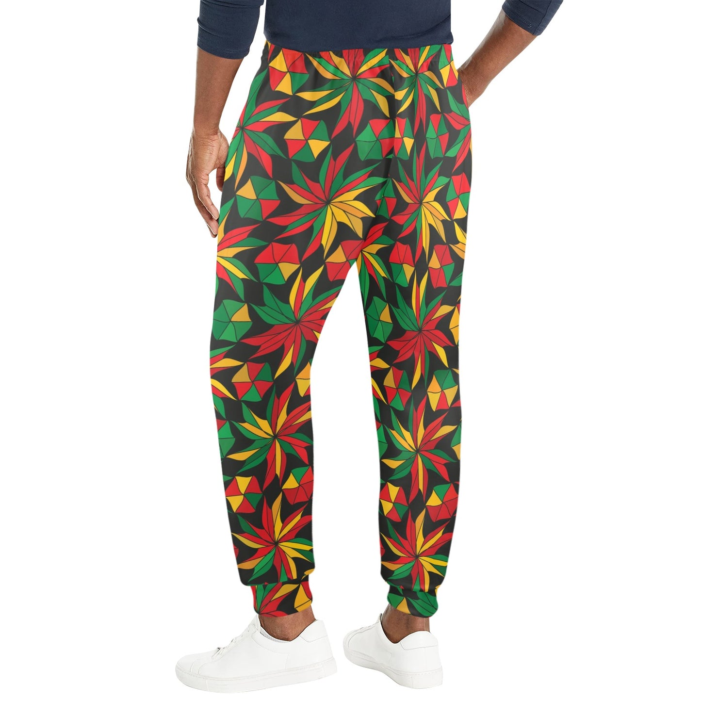 Rastafarian Pattern Print Design A03 Men's Casual Track Pants