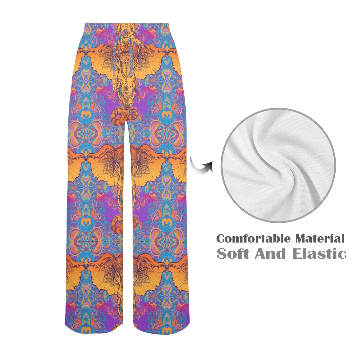 Gold Elephant Indian Women's Wide Leg Lounge Pants