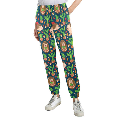 Hedgehog Cactus Pattern Print Design 04 Women's Casual Track Pants