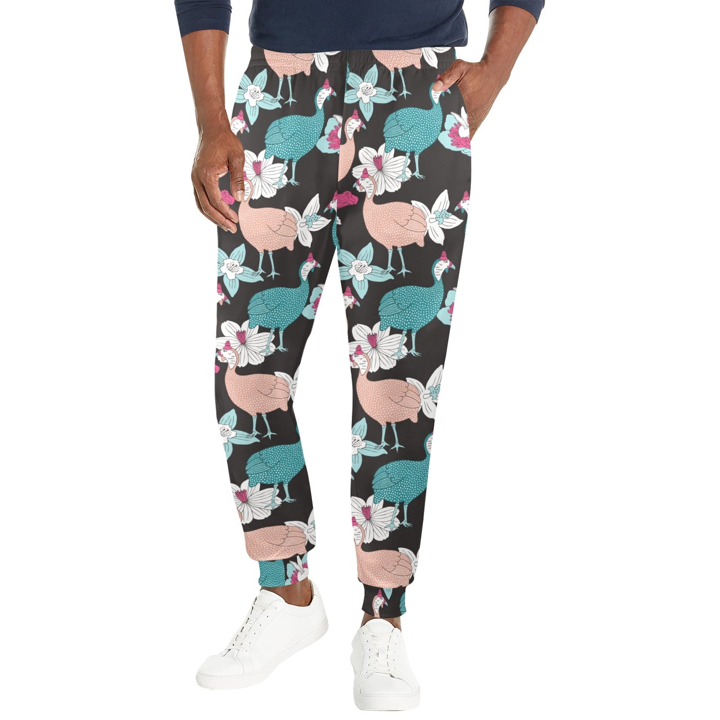 Guinea Fowl Pattern Print Design 03 Men's Casual Track Pants
