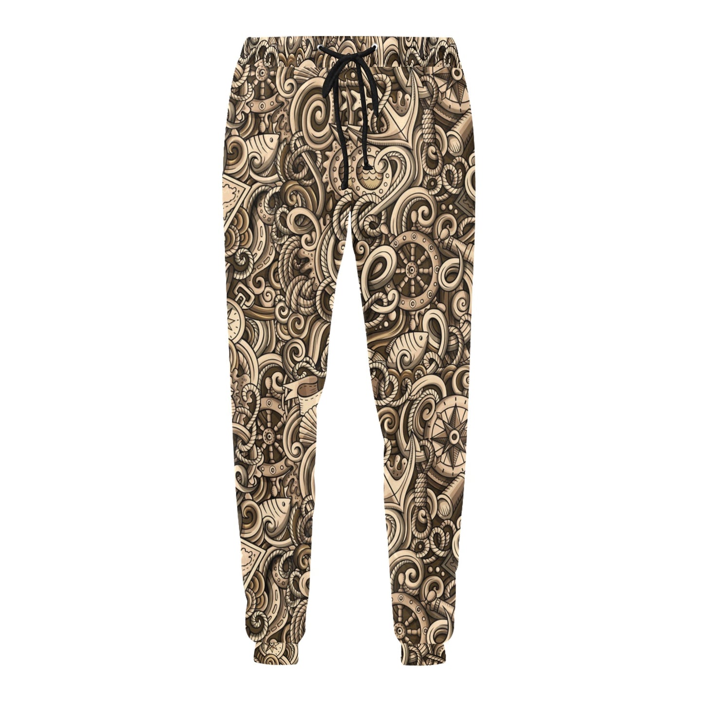 Nautical Tattoo Design Themed Print Men's Sweatpants
