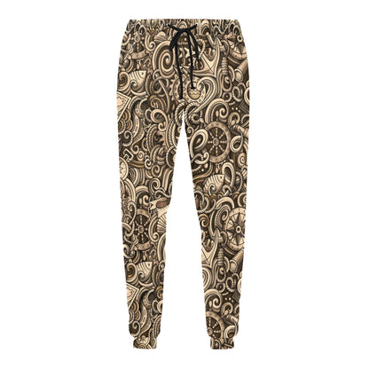 Nautical Tattoo Design Themed Print Men's Sweatpants