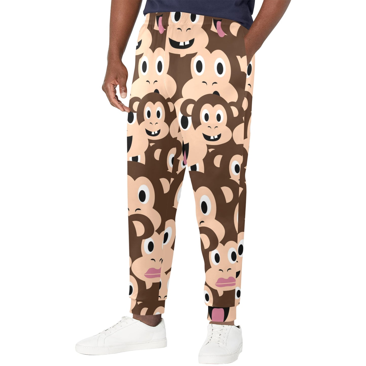 Emoji Monkey Print Pattern Men's Casual Track Pants