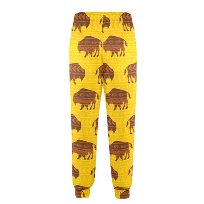 Bison Native Pattern Print Design 01 Men's Casual Track Pants