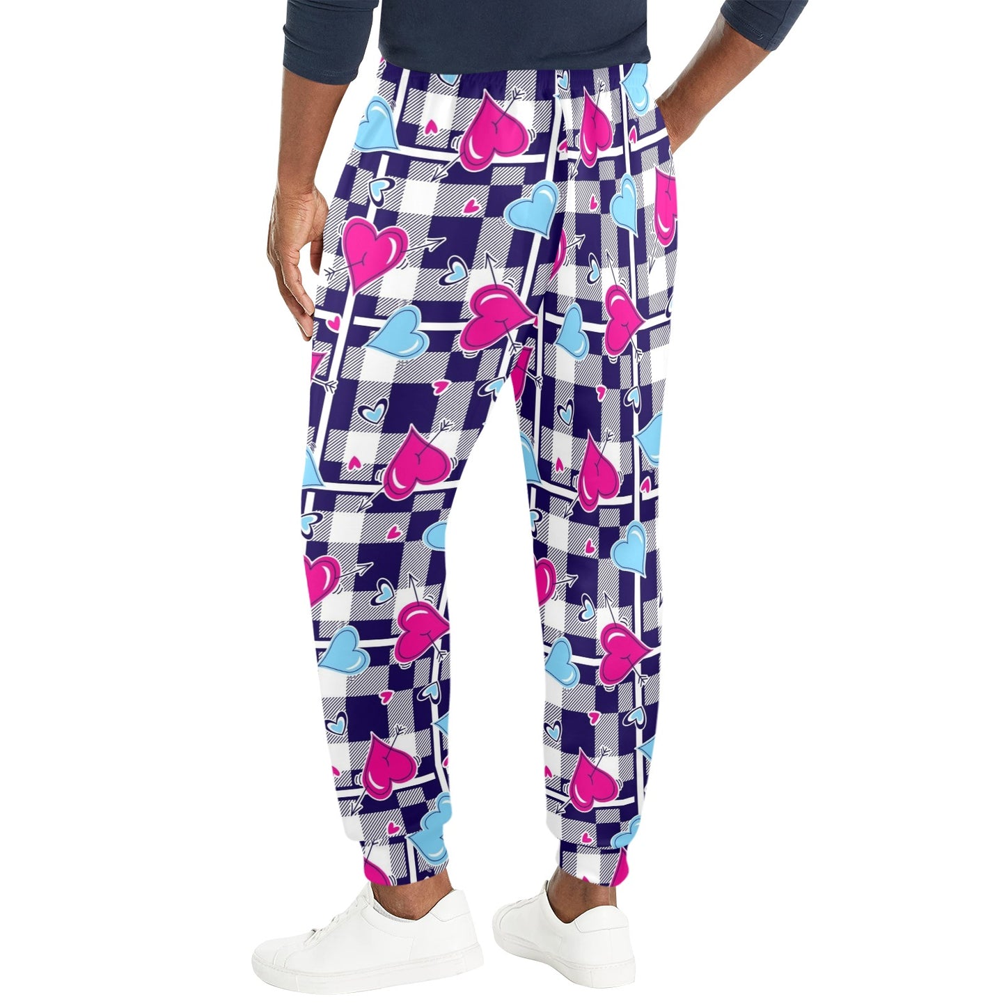 Heart Design Print Pattern JJ0335 Men's Casual Track Pants