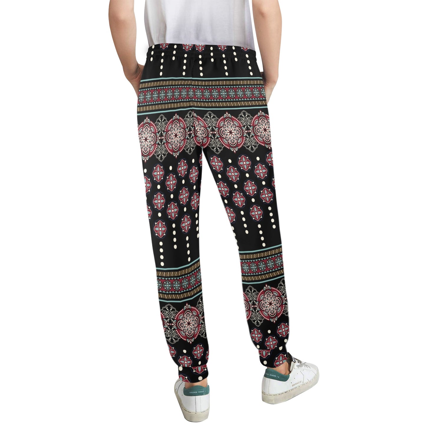 Ethnic Dot Style Print Pattern Women's Casual Track Pants