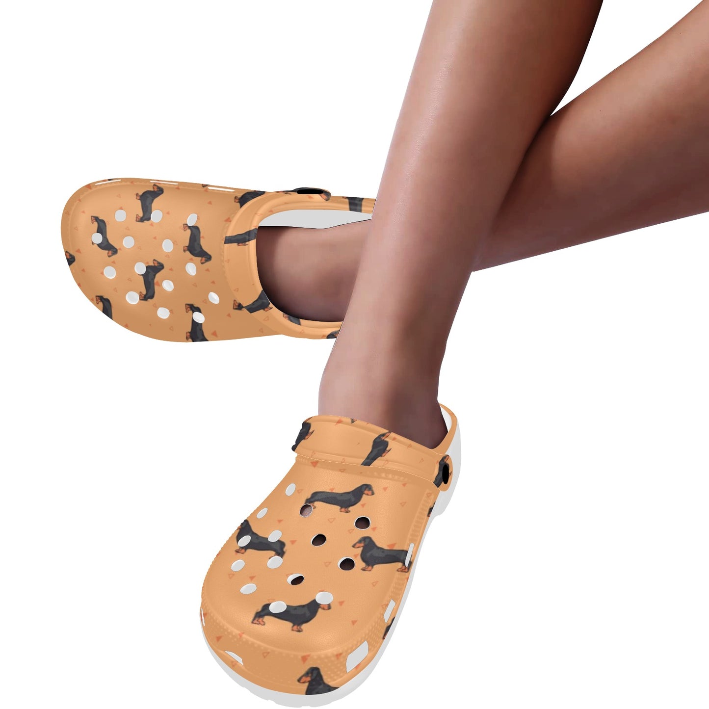 Dachshund Draw Print Pattern Unisex Clogs Shoes