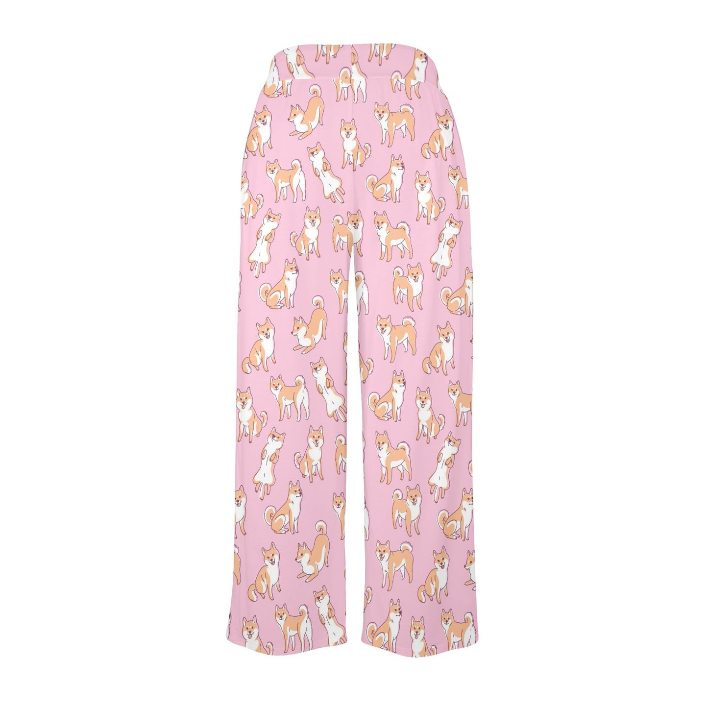 Shiba Inu Print Design LKS303 Women's Wide Leg Lounge Pants